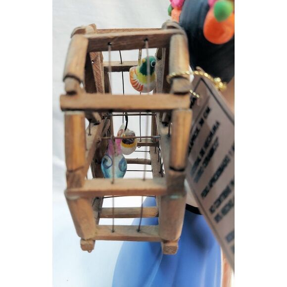 Najaco Lupita Doll Ceramic Figurine Statue Carrying Bird Cage with Birds - Picture 4 of 8